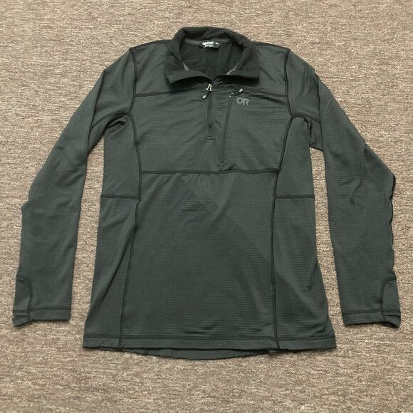Outdoor  Research Men's Vigor Grid Fleece Half Zip Pullover - Black - Medium - Picture 1 of 9
